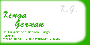 kinga german business card